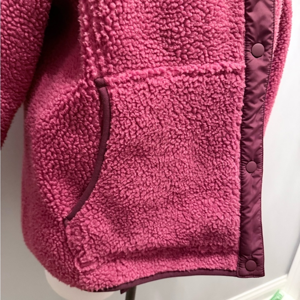 Magenta Sherpa Jacket- Womens 1x Land End - Picture 5 of 5